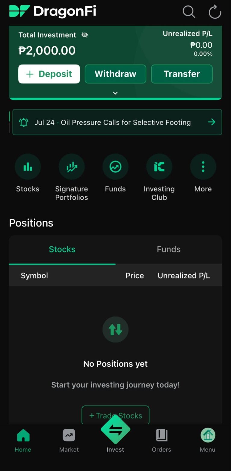 Dragonfi Interface